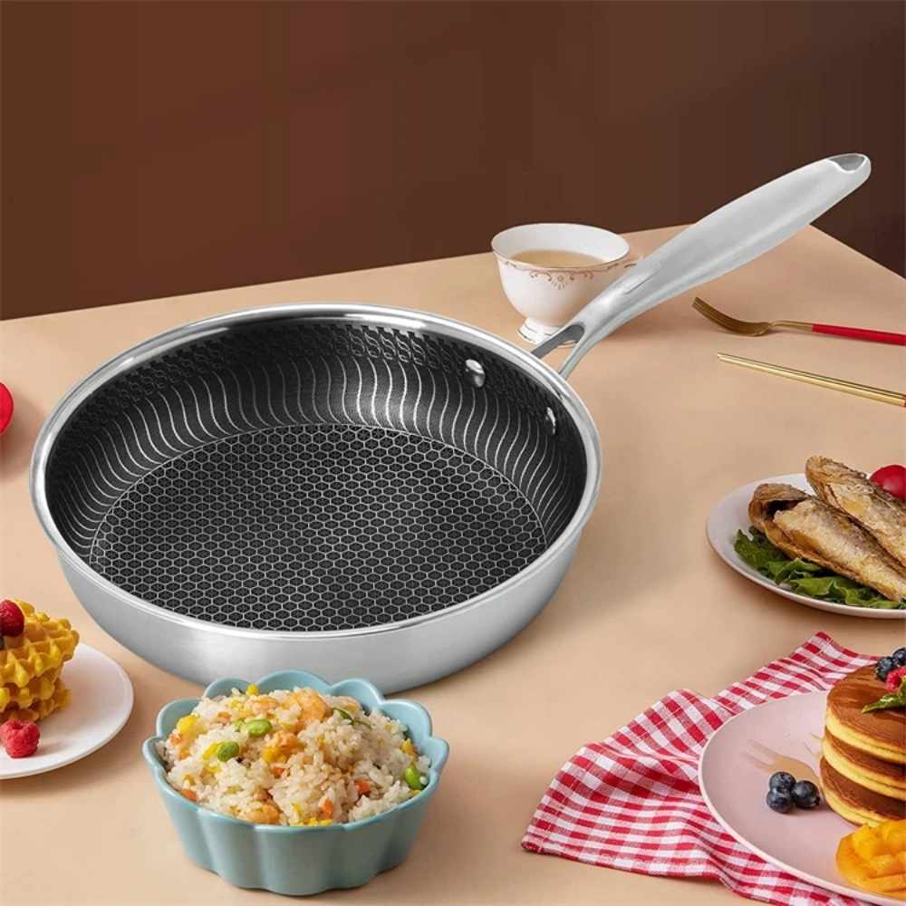Frigideira Gourmet Antiaderente em Aço INOX - Swankitchen