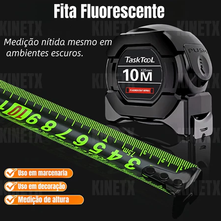 Trena Profissional Fluorescente - Fita Métrica De Aço Inoxidável Carbono De Alta Precisão