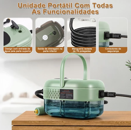 Limpador a Vapor Turbo Pressurizado 2500W Painel Digital – Versão Premium 2026