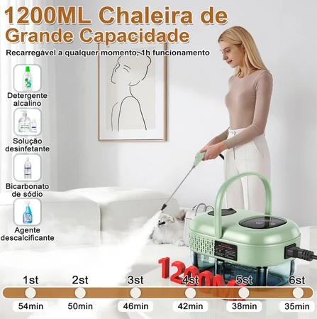 Limpador a Vapor Turbo Pressurizado 2500W Painel Digital – Versão Premium 2026