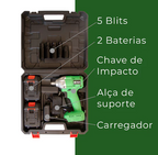 Revoria Impact ProX™ 21V — Potência Profissional de 350Nm | Chave de Impacto Sem Fio 3200RPM com Kit Completo + 2 Baterias