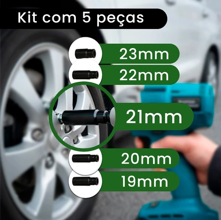 Revoria Impact ProX™ 21V — Potência Profissional de 350Nm | Chave de Impacto Sem Fio 3200RPM com Kit Completo + 2 Baterias