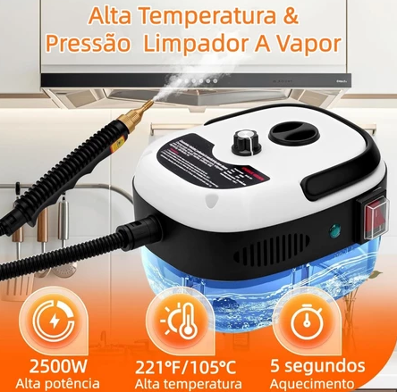 VaporJet X™ 2500W - Limpador a Vapor Pressurizado de Alta Temperatura com Kit Completo de Escovas | Edição Premium
