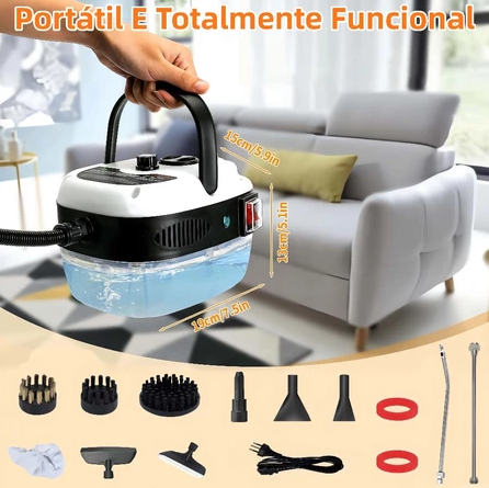 VaporJet X™ 2500W - Limpador a Vapor Pressurizado de Alta Temperatura com Kit Completo de Escovas | Edição Premium