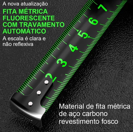 Trena Profissional Fluorescente - Fita Métrica De Aço Inoxidável Carbono De Alta Precisão