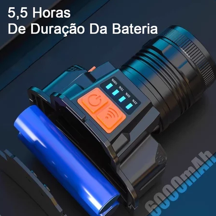 Lanterna de Cabeça LED Premium | Sensor por Movimento, Alcance de Até 500m e Bateria de Longa Duração