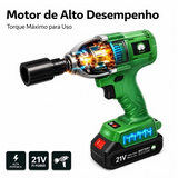 Revoria Impact ProX™ 21V — Potência Profissional de 350Nm | Chave de Impacto Sem Fio 3200RPM com Kit Completo + 2 Baterias