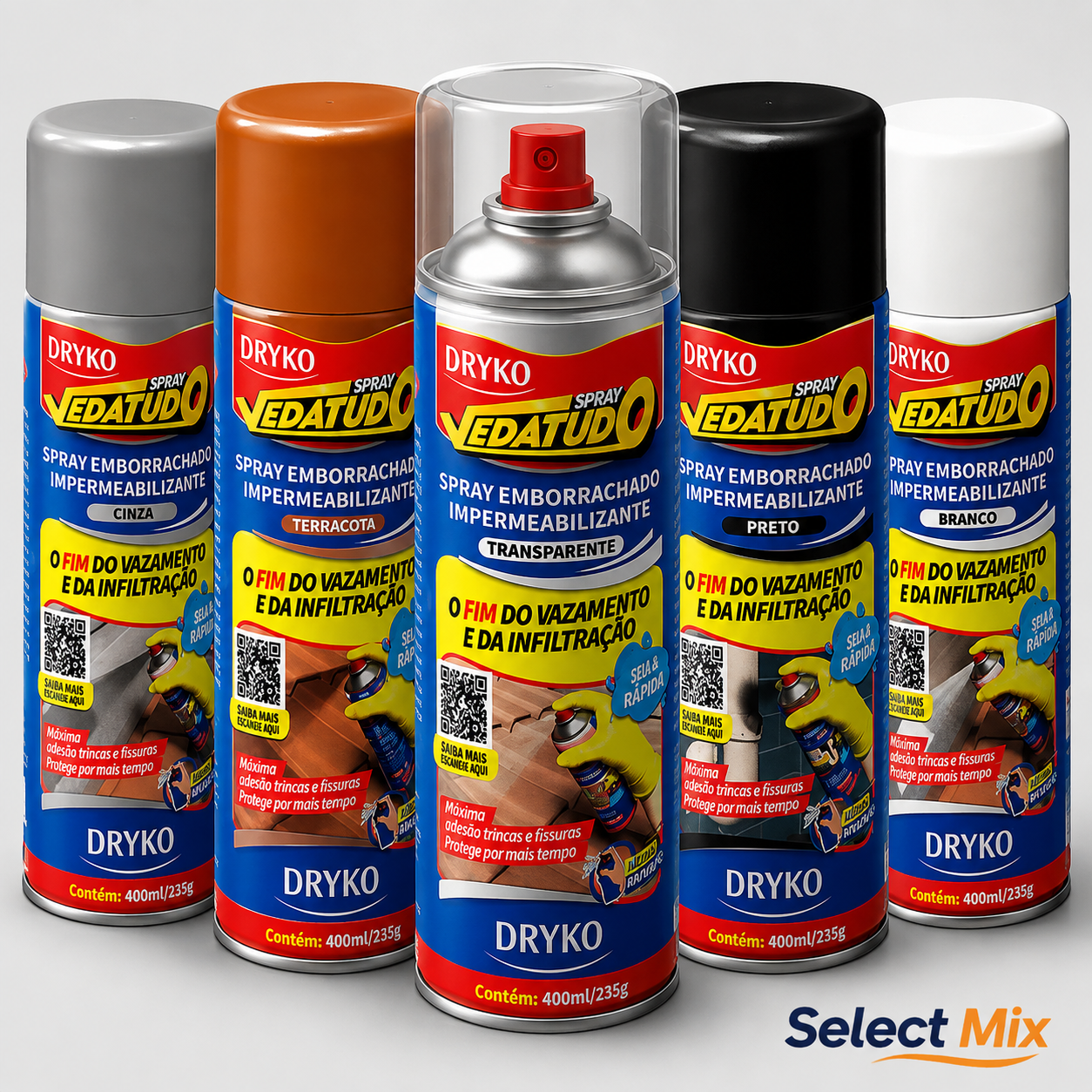 Vedatudo Spray Impermeabilizante – Kit com 4 Unidades | Anti-Vazamento e Infiltração