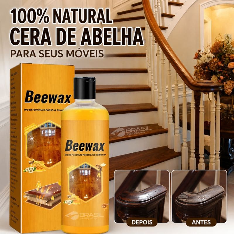 Restaurador e Protetor de Madeira Carnaúba com Cera de Abelha + Esponja para Aplicação