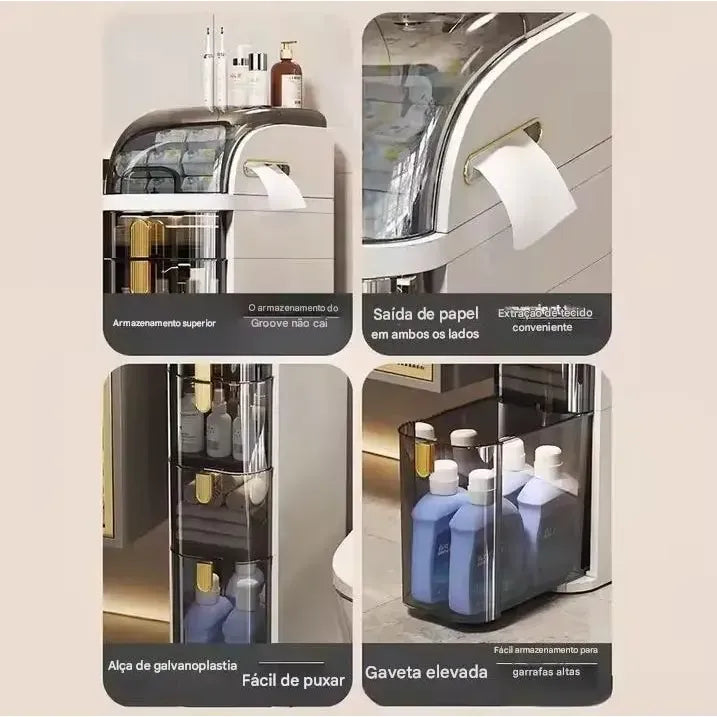 Gaveteiro Organizador FlexMove™ Premium – Multiuso com Rodinhas para Banheiro, Cozinha, Quarto e Lavanderia