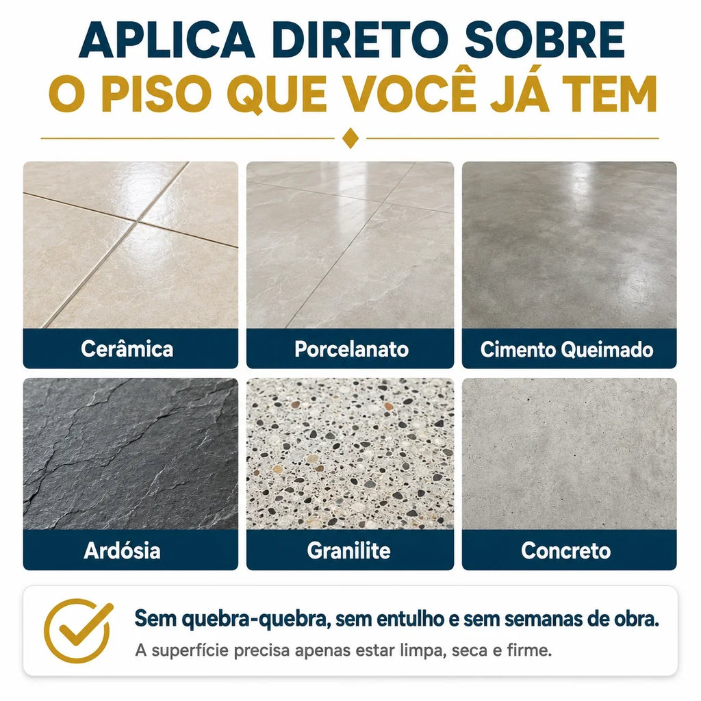 Piso Líquido Epóxi com Acabamento Profissional - Alto Brilho + Ferramentas de Aplicação